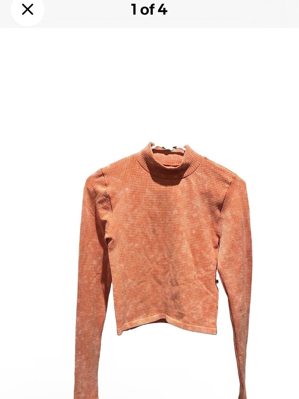 Aeropostale Women's Long-Sleeve Mock Neck Top in Burnt Orange